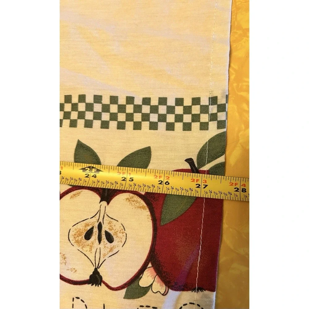 VTG Apples Kitchen Curtain Panels Set 90s Y2K Grandmacore Cottagecore Country